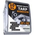 Wupusder 20X30 Heavy Duty 10MIL Silver Waterproof Tarps Grommets Uv New. Price: $119.51.