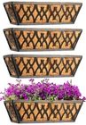 Karlliu 4-PACK 14" Window/railing Planter Boxes W/coco Liners, Outdoor Hanging New. Price: $62.34.