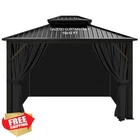 Slashome Gazebo Curtains, 10'X12', Waterproof, Black, 4 Panels New. Price: $181.99.