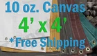 4 Ft. X 10 Oz. Cotton Canvas Breathable Water Resistant Tarps New. Price: $34.00.