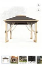 Garvee X 10.82' Outdoor Pop Up Gazebo Tent, Adjustable Height, Khaki New. Price: $200.00.