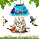 Mushroom Solar Bird Feeders For Outdoors Hanging Metal Wild Garden New. Price: $39.74.