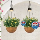 2 Packs Hanging Planters Basket Outdoor Plants Solar Powered Self Watering Bronz New. Price: $54.26.