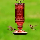 Perky Pet Red Square Antique Bottle Glass Hummingbird Feeder New. Price: $29.99.