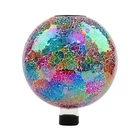 Voreen 10" Mosaic Solar Gazing Ball, Colorful Crackle Glass Globe With Lig New. Price: $97.11.
