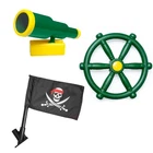 Playground Equipment Set: Pirate Telescope, Steering Wheel, Flags, Accessories New. Price: $71.99.
