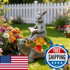 Teresa's Collections Teresas Garden Statues Rabbit Turtle Solar New. Price: $65.61.